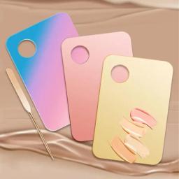 Paleta de Cor Acrílica e Vara Set, Cosméticos Mistura, Ferramentas de Maquiagem, Esmalte, Fundação Rosto, Creme, Escova, 1Pc, 2Pcs - Image 2