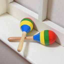 Maracas-Chocalhos de percussão manual para crianças e adultos, Rumba de madeira, instrumento musical, durável, conjunto de 2 - Image 2