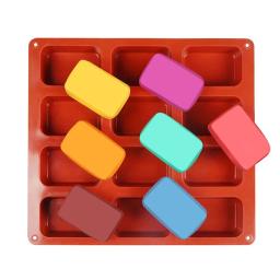 12 buraco arredondado retângulo silicone sabão molde para artesanato artesanal diy ferramentas de fabricação de sabão moldes de grau alimentício silicone sabão forma molde - Image 1