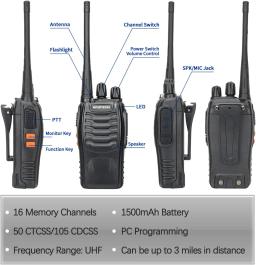 Baofeng BF 888S Long Range Walkie Talkie, Transceptor de rádio em dois sentidos para caça e hotel, UHF 400, 470MHz, 1 2 Pcs - Image 2