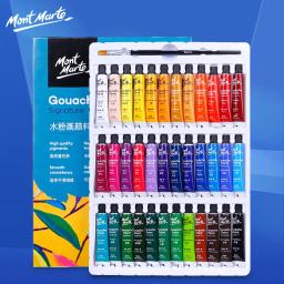 Conjunto Guache Paint para Iniciantes, Pinturas Retratos em Tela, Cores Ricas Vívidas, Artistas, Estudantes, 12, 24, 36 Cores, Tubos de 6ml - Image 1