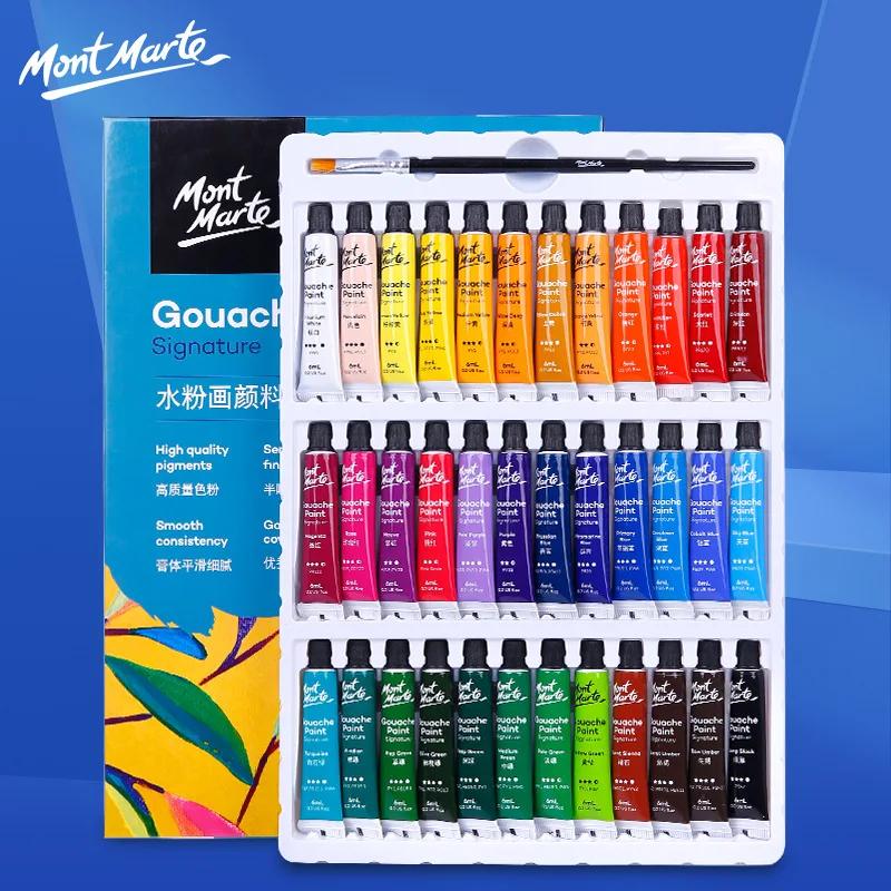 Guache Paint para Iniciantes: Set Completo de Cores Vivas para Retratos em Tela - Opções de 12, 24 e 36 Tubos de 6ml para Artistas e Estudantes