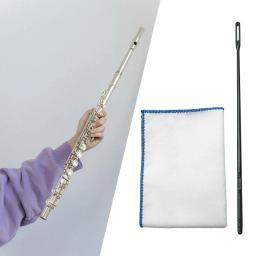 Flauta limpeza haste e pano conjunto, prático limpando ferramenta, limpeza vara para estudantes e estudantes - Image 2
