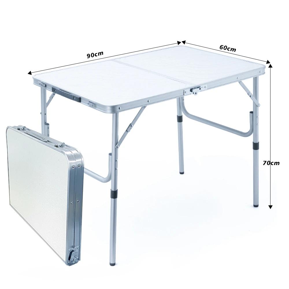 Mesa de acampamento dobrável para piquenique, mesa portátil dobrável leve de alumínio para churrasco de quintal de jardim ao ar - Image 1