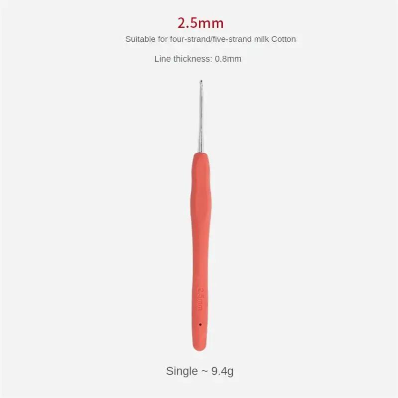 Agulhas De Crochet De Alumínio Com Aperto De Borracha Macia, Agulhas De Tricô, Alças Almofadadas, 2-10.0mm, 1 Conjunto De Pc - Image 1