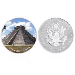 Conjunto de Moedas Comemorativas das Sete Maravilhas do Mundo, Coleção Comemorativa, Desafio, Presente de Ornamento, 7 peças por conjunto - Image 3
