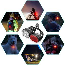 Luz de bicicleta recarregável com lanterna LED, Lâmpada de bicicleta, Iluminação frontal e traseira, Acessórios Mountain Bike - Image 6