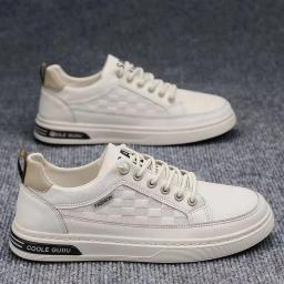 Sapatos de skate respiráveis para homens, tênis esportivos masculinos, tênis de corrida, branco, casual - Image 4