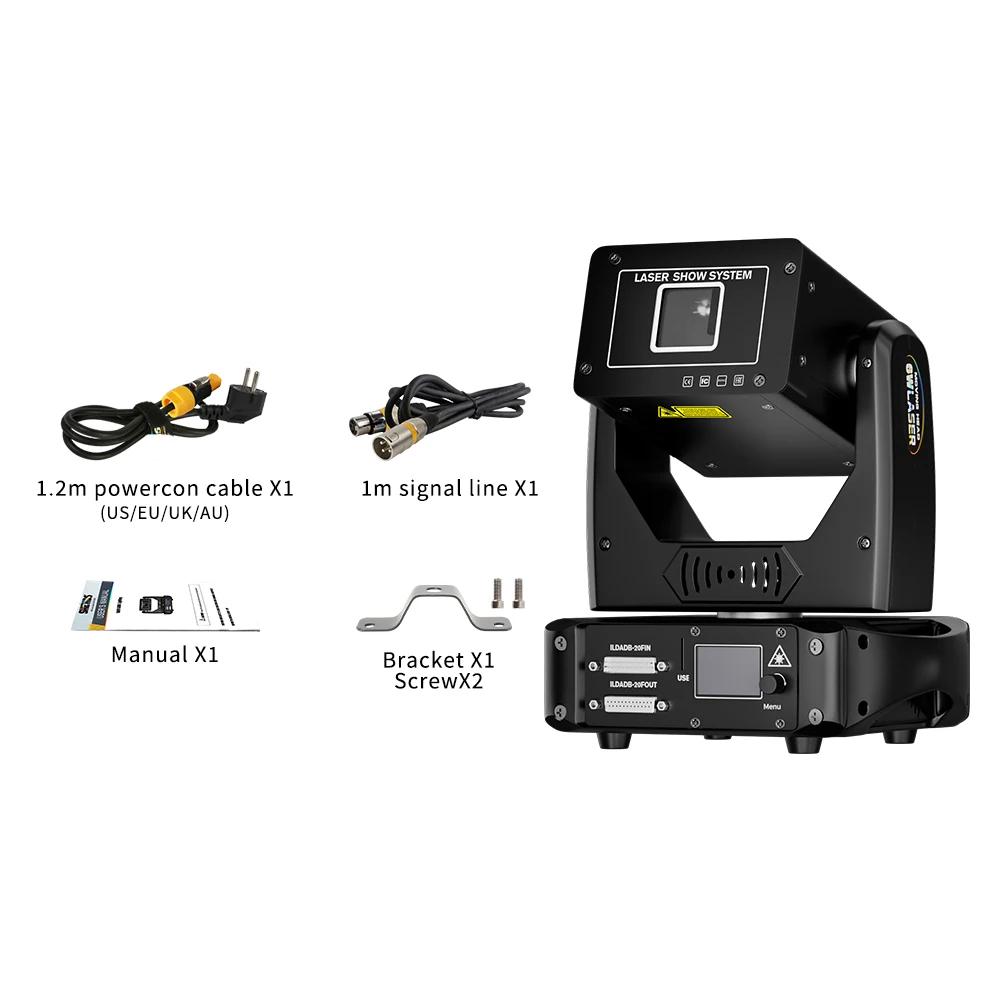 20KPPS 6W RGB Moving Head Padrão de digitalização de alta frequência Entrada de dispositivo de interface ILDA para clubes de bares de DJ - Image 1