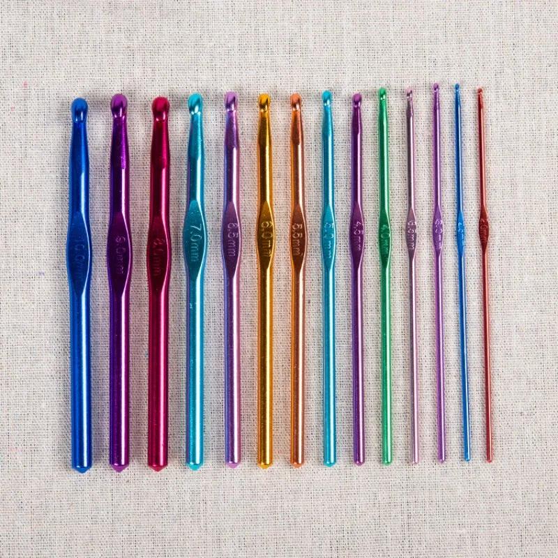 Alumínio Knitting Agulhas com Metal Handle, colorido Crochet Gancho, única cabeça, Yarn Crafts, DIY Vestuário, 8pcs - Image 1