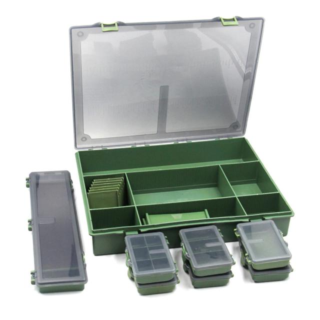 Kit Completo de Caixa de Armazenamento para Iscas de Pesca com Recipientes de Transporte e Acessórios