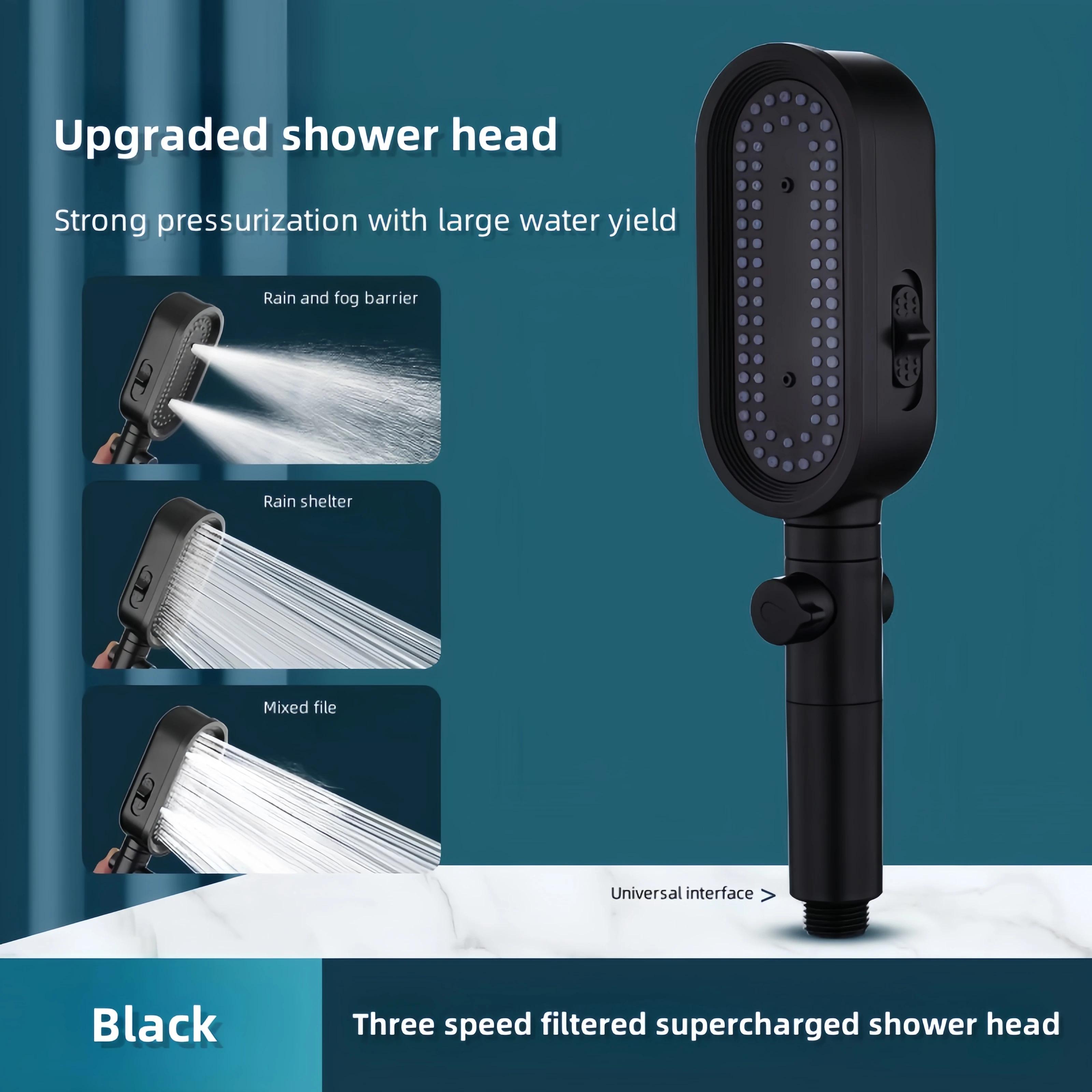 Chuveiro portátil pressurizado doméstico Chuveiro filtrado de três velocidades Bocal do aquecedor de água Acessórios do banheiro - Image 1