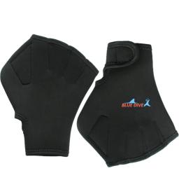 Luvas de natação ajustável Neoprene Webbed, Aquatic Fit, pás, mergulho, mergulho mão Web, luvas de água, metade do dedo, 1 par - Image 5