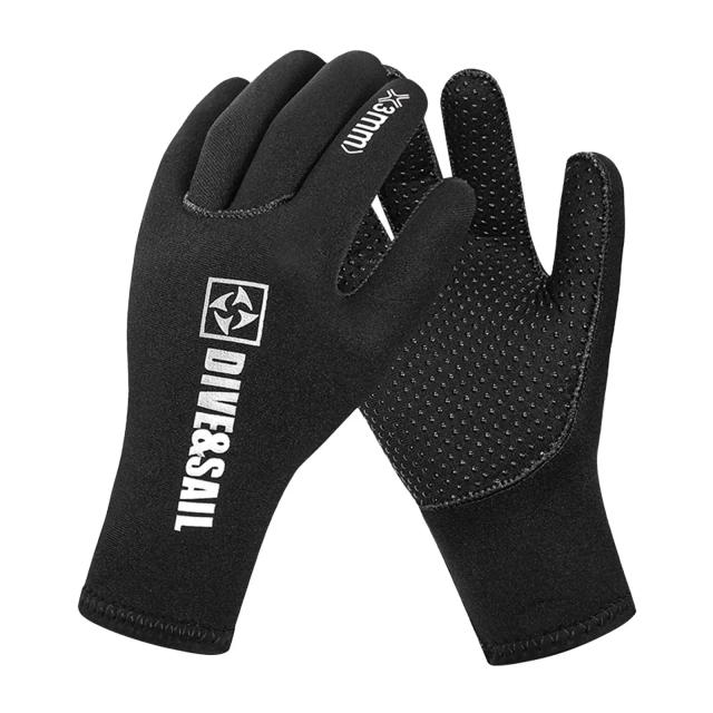 Luvas de Neoprene de 3 mm para Mergulho - Luvas de Cinco Dedos para Homens e Mulheres em Esportes Aquáticos