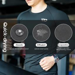 Roupas de Compressão Esportivas, Vestimenta de Academia, Exercícios, Corrida, Caminhada, Masculina, Jogging, 5 Peças por Conjunto - Image 5