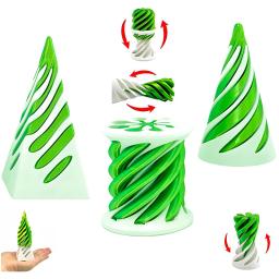 3 pçs descompressão rotativa espiral cone impossível pirâmide passsthrough escultura 3d impresso brinquedo tridimensional ה  - Image 4