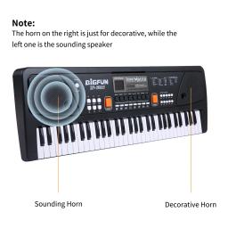 Piano Eletrônico e Microfone Infantil, Instrumento de Teclado, Presentes Musicais, 16 Tons, 10 Ritmos, 6 Músicas Demo, 61 Teclas - Image 3