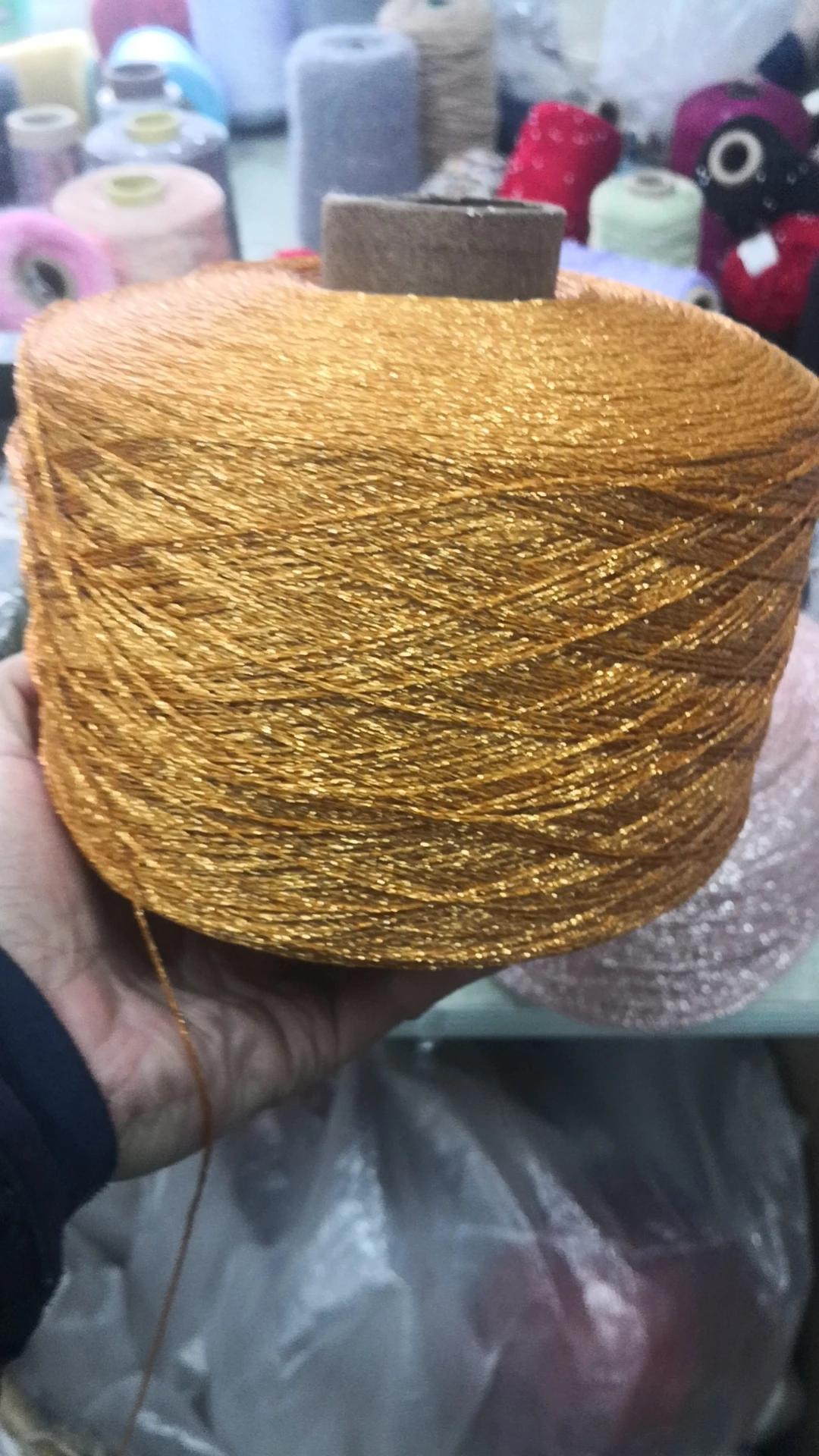 Fio Metálico Colorido para Crochet, Fio Metálico para Suéter, Cachecol, Chapéu, Saco Artesanal, Glitter Dourado e Prata, Único, 100g por Lote - Image 1