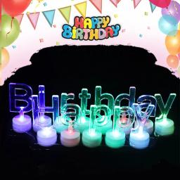 1 conjunto led colorido brilhante feliz aniversário vela com efeito de luz brilho no escuro para crianças festa de aniversário decoração para casa festival - Image 1