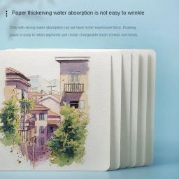 Aquarela Sketchbook Paper, Professional Water Color Paper, Cartão Postal para Pintura, Material de Arte Escolar, Quadrado ou Redondo, 25 Folhas - Image 3