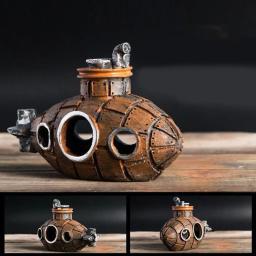 Resina Submarino Ornamentos, Abrigo De Camarão De Peixe Oco, Aquário Caverna, Decoração De Paisagismo De Tanque - Image 4