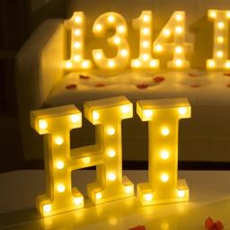 Letras do alfabeto Luzes LED, Luminous Number Lamp, Luz decorativa da noite, Casamento, Aniversário, Decoração de festa de Natal - Image 4