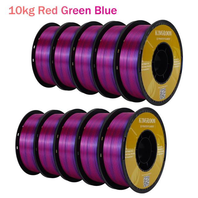 Filamento PLA de Seda para Impressora 3D FDM - 22 lbs, 10 kg, Disponível em 3 Cores