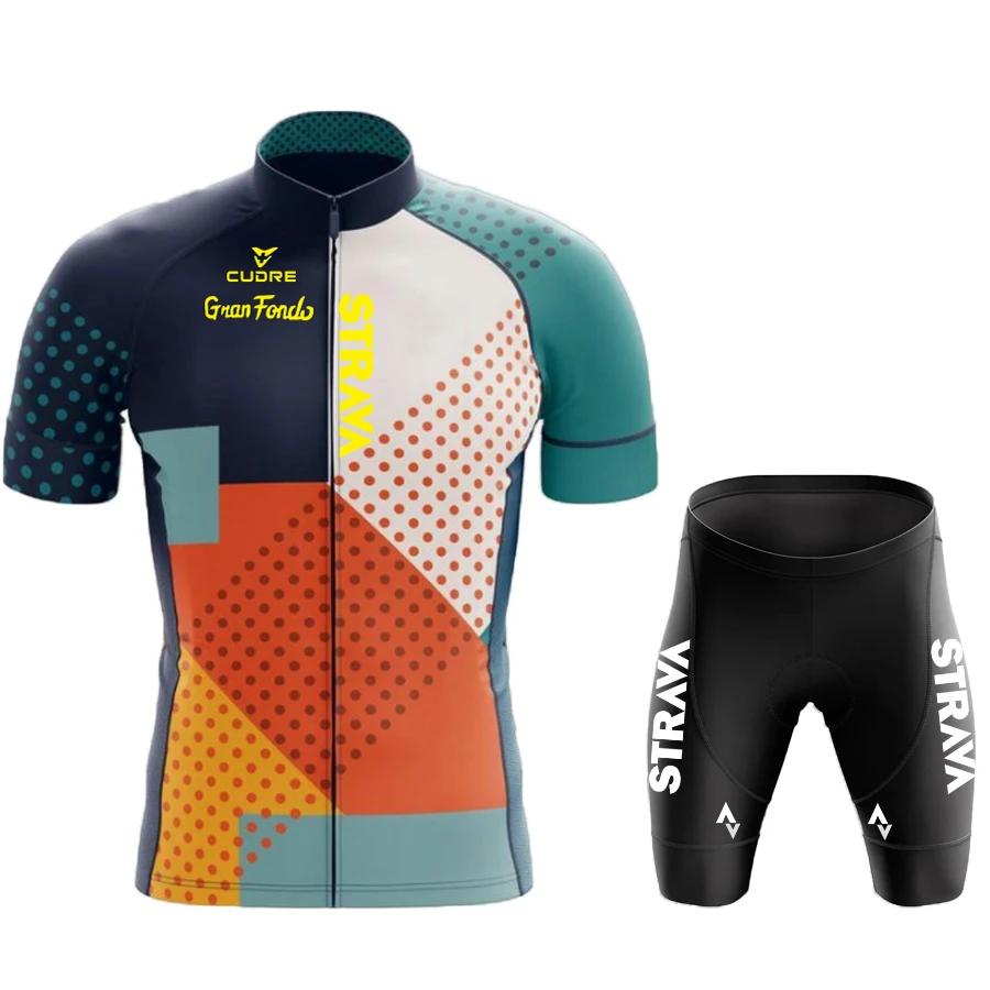 Strnvn-conjunto de roupas de ciclismo masculino, camisa de manga curta, respirável, mtb, verão, 2019 - Image 1