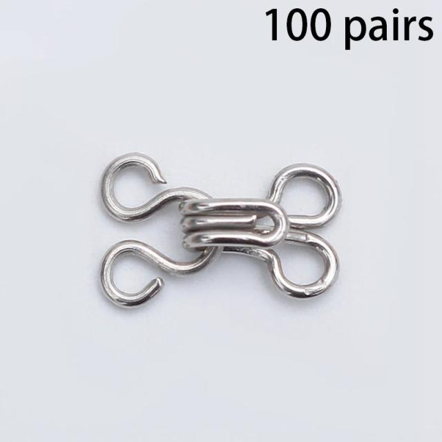 Conjunto de Travas de Gancho e Olho para Calças e Saias - 100 Peças de Ganchos Grandes e Fechos para Artesanato DIY, Tamanhos de 11.5 a 17mm