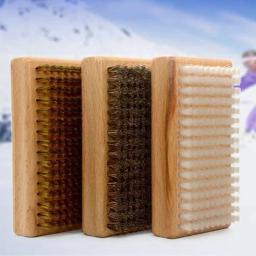 Escova de depilação para esqui, snowboard, cabo de madeira, latão/náilon/crina de cavalo, escova de snowboard, acessórios de snowboard - Image 2