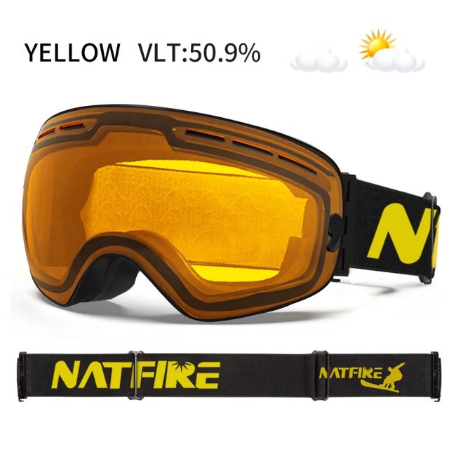Natfire Óculos de Esqui PRO Antiembaçante UV400 Lente Intercambiável