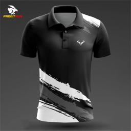 Polo de golfe respirável masculino, manga curta, secagem rápida, badminton, tênis, lapela, esportivo, casual, moda verão - Image 4