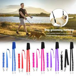 Pet ajustável cão grooming barriga cinta d-anéis faixa de banho tamanho livre pet tração cinto coleira cão arnês 3pcs - Image 3