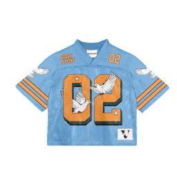Futebol Retro americano V-Neck Mesh Impresso T-shirt, Jersey de manga curta, Esportes Casuais Elegantes, Harajuku, Y2k - Image 2