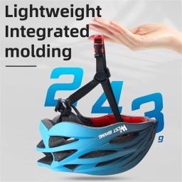 West Biking-Capacete de Ciclismo para Homens e Mulheres Leve, MTB, Bicicleta de Estrada, Auriculares de Segurança, Bonés, Chapéu de Bicicleta, Acessórios - Image 2