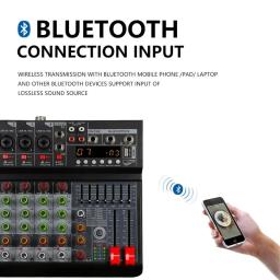 Studio Audio Mixer com USB, entrada estéreo de 6 canais, DJ Sound Controller para Karaoke Music, Interface Mixing Board, PC, 2 canais - Image 3