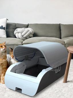 Inteligente Cat Litter Box, WC automático para gatos, Desodorização, Anti Splash, Semi Fechado, Caixa de areia com bandeja removível Pet Potty - Image 3