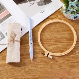Ajustável Punch Agulha Bordado Kit, Monges Pano, Tecido De Algodão, DIY Caneta Mágica, Artesanato Artesanal, Tufting Hoop, Bordado - Image 2