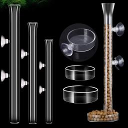 Prato De Tubo De Alimentação De Vidro Claro, tanque De Peixes, camarão, alimentador De Comida De Caracol, tigela, aquário Alimentação Ferramenta Acessórios - Image 1