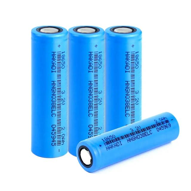Bateria de fosfato de ferro-lítio de longa duração, 3.2v 18650 2000mah para aplicações solares, lanterna, farol, scooter elétrica
