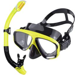 Conjunto de Máscara de Mergulho Miopia, Snorkel, Vidro Temperado, Seco Top Natação Googles, Lentes Míopes, Visão Curta - Image 2