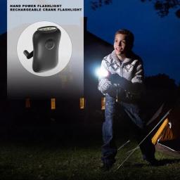Manivela lanterna auto carregamento para acampamento 3 led prevenção de desastres brilhante led iluminação de acampamento à prova dwaterproof água - Image 4