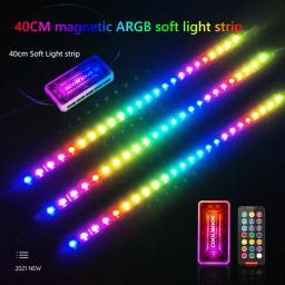 Barra de luz LED para computador desktop, faixa de lâmpada RGB, acessório de decoração RGB, 5V ARGB PC Case, SATA 3Pin, 40cm - Image 4