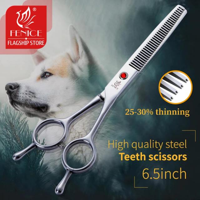 Tesouras de Desbaste Fenice para Cães Profissionais, Ferramentas de Beleza para Animais, 6,5"