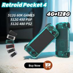 Retroid Handheld Game Console, RG4, Bolso 4, 4, 128 GB, 4.7 "Touch Screen, WiFi 6.0, Bluetooth, 5000mAh, Android 13, Presentes infantis - Image 1