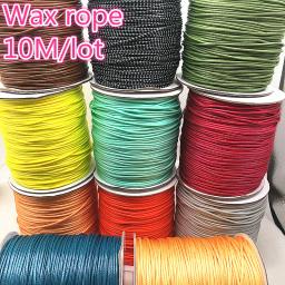 Cordão de Algodão Encerado para Fazer Jóias, Fio Encerado, String Strap, Colar Corda, Talão, Pulseira DIY, 10 m, 1mm, 1.5mm - Image 1