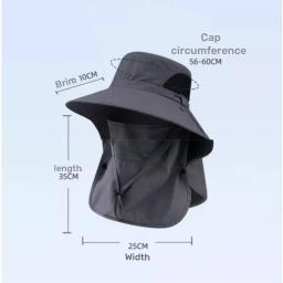 Chapéus de sol de verão proteção uv ao ar livre caça boné de pesca para homens mulheres caminhadas acampamento viseira balde chapéu pescoço aba chapéu de pescador - Image 2