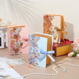Caixa De Embalagem De Presente De Forma De Livro Com Fita, Criativo, Papel Simples, DIY, Casamento, Chuveiro De Bebê, Doces - Image 1