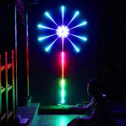2024 luzes led de fogos de artifício bluetooth inteligente rgb cor luzes de fogos de artifício com sincronização de música led fogos de artifício luzes de fadas app controle de voz - Image 1