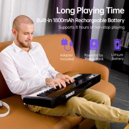 TERENCE TS01 Teclado elétrico multifuncional de 61 teclas Piano 1800mAh Bateria Suporte iluminado e interface USB MIDI - Image 5